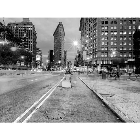 Flatiron Dusk Shot Iconic Building Monochrome photographic art print by Cobra Art