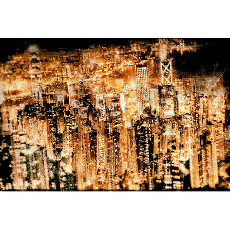 City of Lights Lighted Skyscrapers photographic art print by Cobra Art