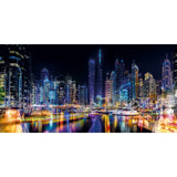 Dubai nights Illuminated Skyscrapers photographic art print by Cobra Art