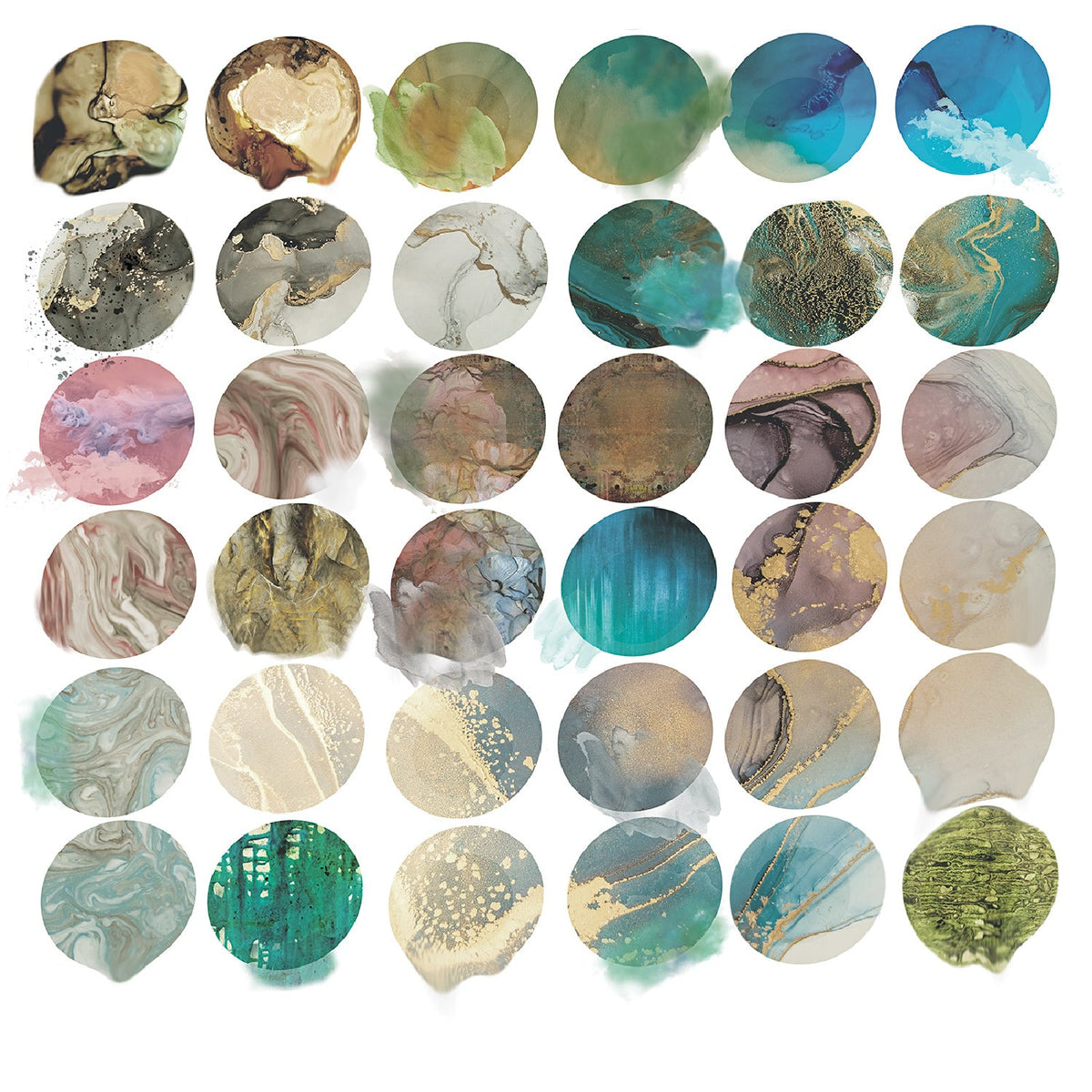 No Time To Waste Pastel Toned Round Collage Art art print by Cobra Art