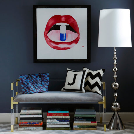 Gray Velvet Bench | Jonathan Adler Jacques | Oroa.com
