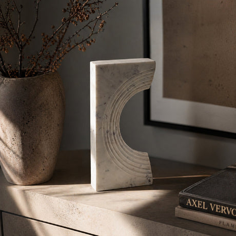 Modern European furniture - Marble Concave Sculpture - www.oroa.com