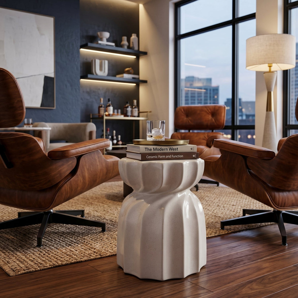 Modern European furniture - Twisted Hourglass Ceramic Garden Stool - www.oroa.com