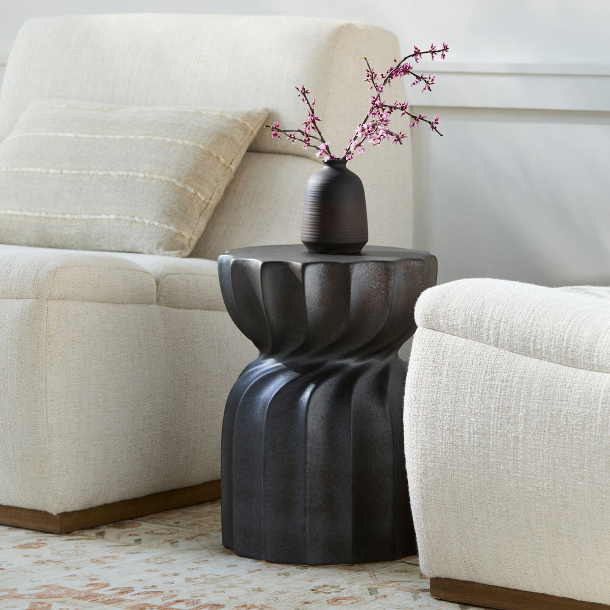 Modern European furniture - Twisted Hourglass Ceramic Garden Stool - www.oroa.com