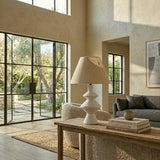 Modern European furniture - White Empire Linen Table Lamp - www.oroa.com