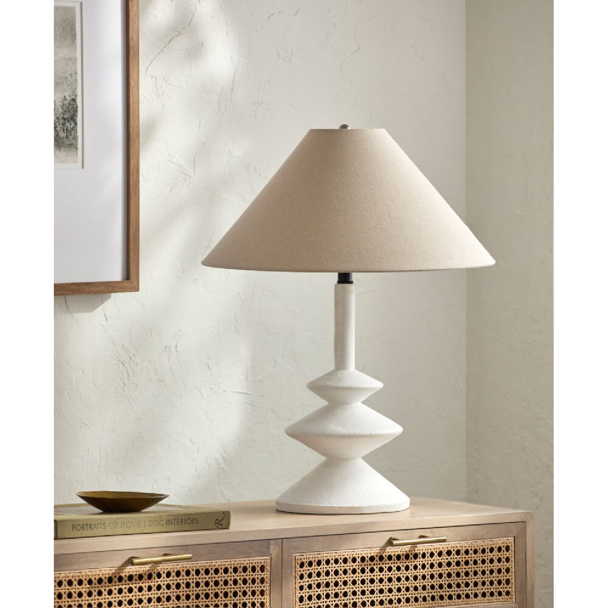 Modern European furniture - White Empire Linen Table Lamp - www.oroa.com