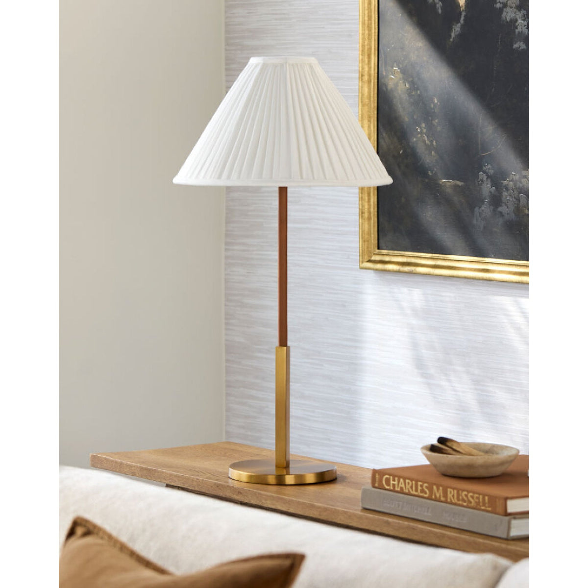 Modern European furniture - White Cotton Accent Table Lamps (2) - www.oroa.com