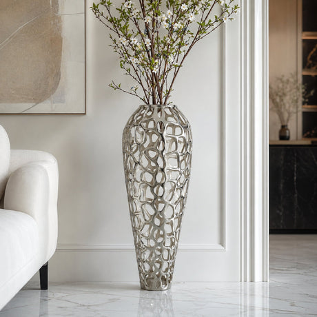 Modern European furniture - Openwork Aluminum Vase - www.oroa.com