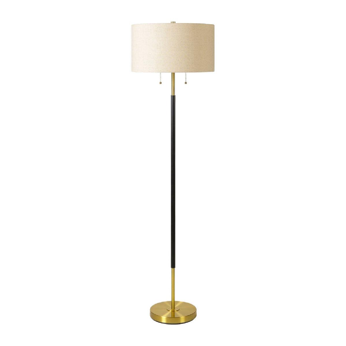 Cream Linen Pull-Switch Floor Lamp | Kuda Home Aberdeen