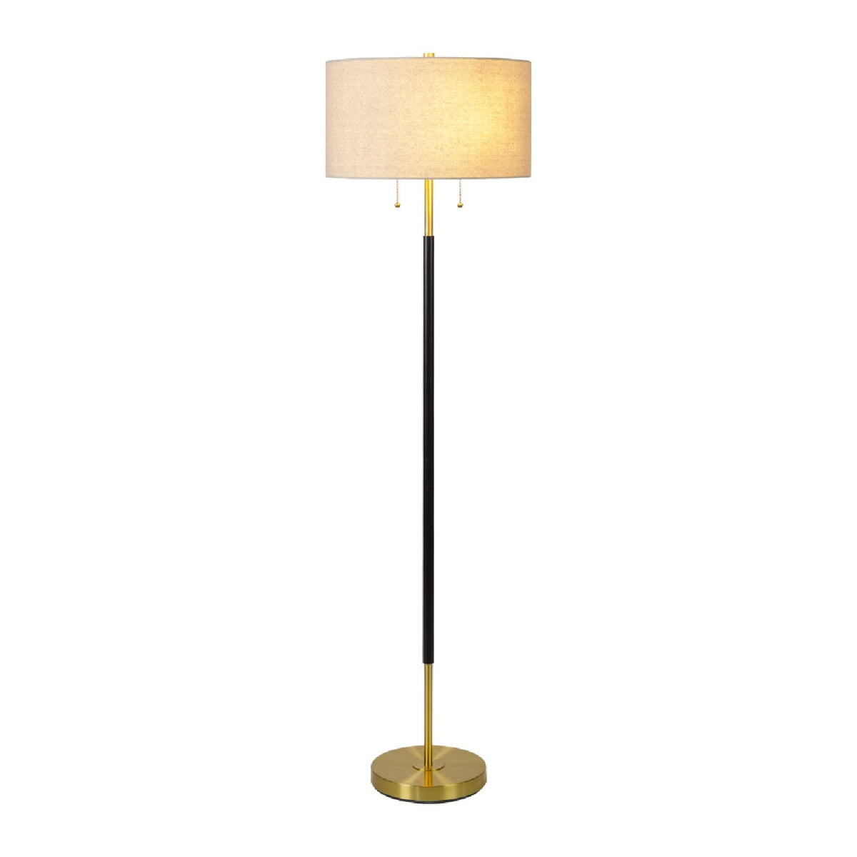 Cream Linen Pull-Switch Floor Lamp | Kuda Home Aberdeen