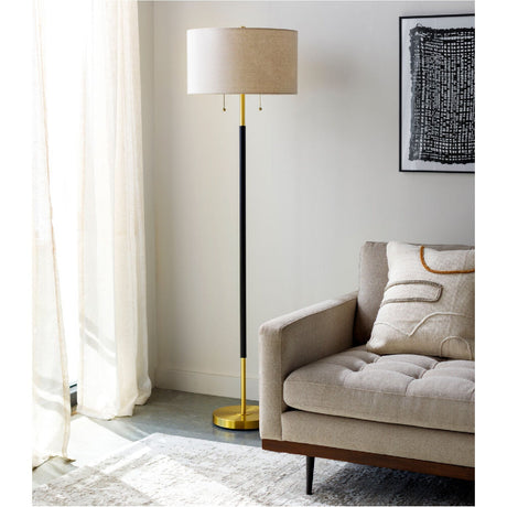 Cream Linen Pull-Switch Floor Lamp | Kuda Home Aberdeen