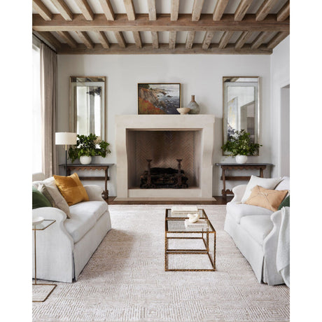 Cream Linen Pull-Switch Floor Lamp | Kuda Home Aberdeen
