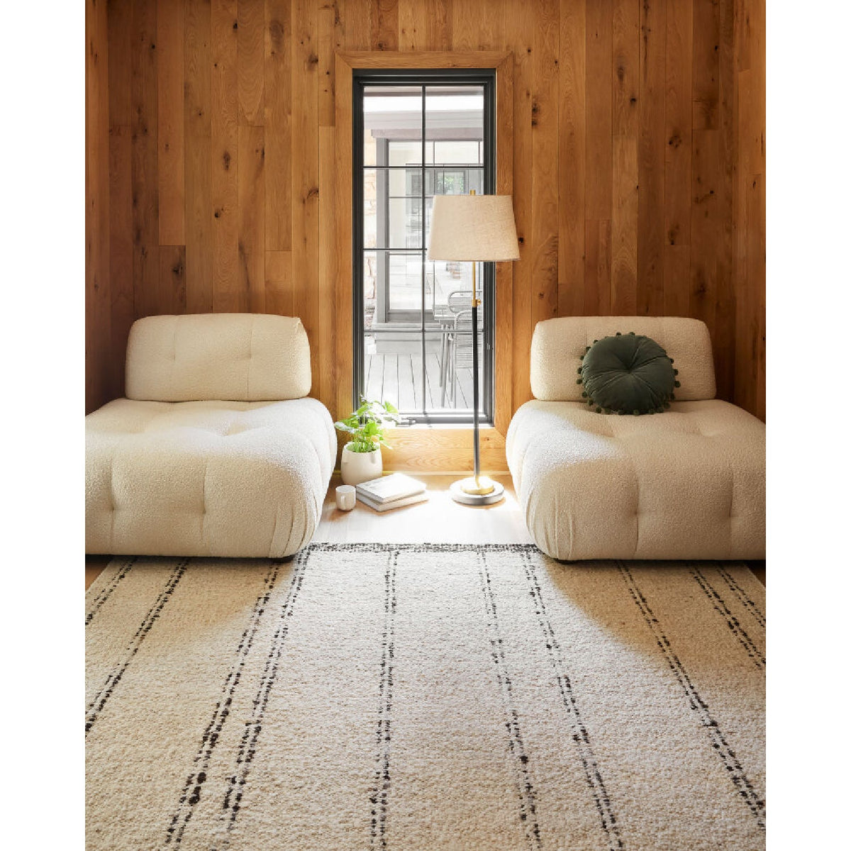 Cream Linen Accent Floor Lamp | Kuda Home Aberdeen