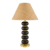 Modern European furniture - Black Wooden Seagrass Table Lamp - www.oroa.com