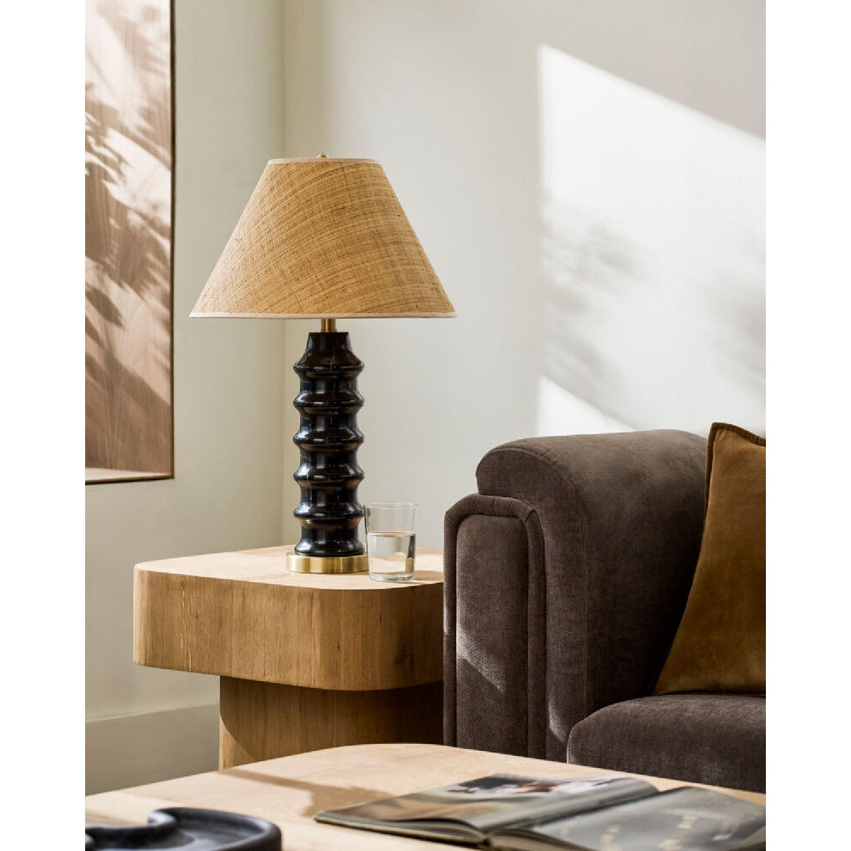 Modern European furniture - Black Ceramic Seagrass Table Lamp - www.oroa.com