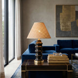 Modern European furniture - Black Ceramic Seagrass Table Lamp - www.oroa.com