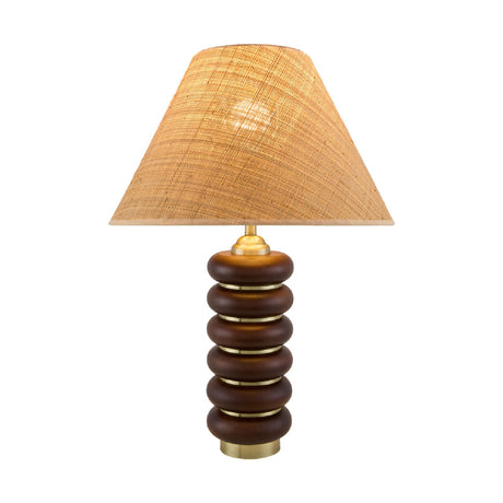Modern European furniture - Brown Wooden Seagrass Table Lamp - www.oroa.com