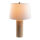Modern European furniture - Beige Travertine Accent Table Lamp - www.oroa.com