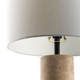 Modern European furniture - Beige Travertine Accent Table Lamp - www.oroa.com