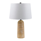 Modern European furniture - Travertine Base Accent Table Lamp - www.oroa.com