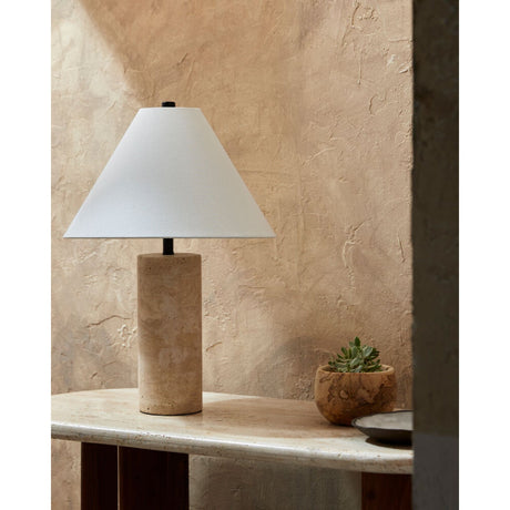 Modern European furniture - Beige Travertine Table Lamp - www.oroa.com