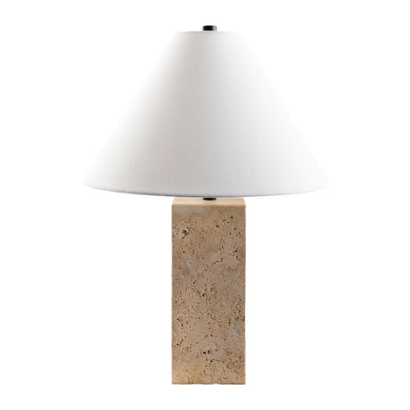 Modern European furniture - Beige Travertine Table Lamp - www.oroa.com