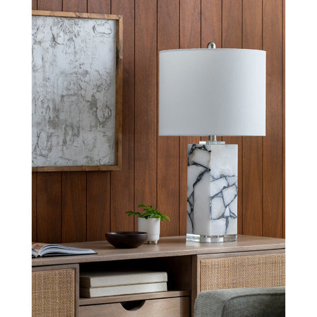 Modern European furniture - White Marble Accent Table Lamp - www.oroa.com