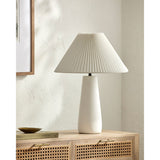 Modern European furniture - Pleated White Cotton Table Lamp - www.oroa.com