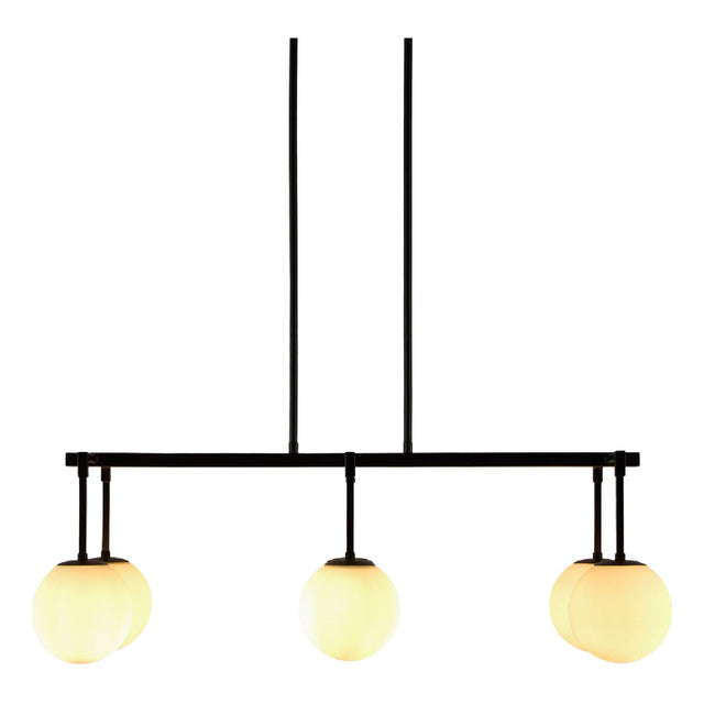 Modern European furniture - White Sphere 6-Light Linear Chandelier - www.oroa.com