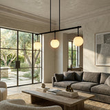 Modern European furniture - White Sphere 6-Light Linear Chandelier - www.oroa.com