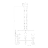 Modern European furniture - White Sphere 6-Light Linear Chandelier - www.oroa.com