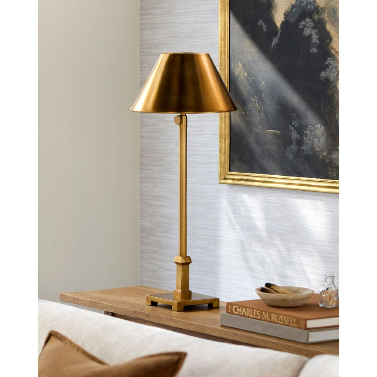Modern European furniture - Antique Gold Accent Table Lamp (2) - www.oroa.com