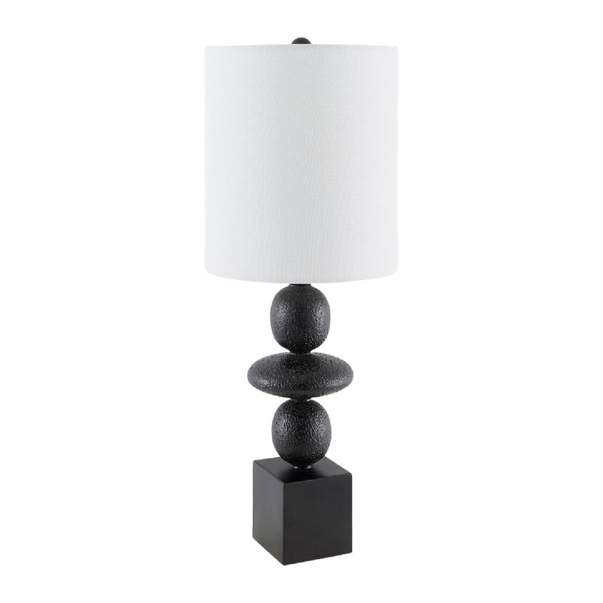 Modern European furniture - Geometric Stacked Linen Table Lamp - www.oroa.com