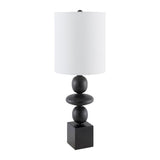 Modern European furniture - Geometric Stacked Linen Table Lamp - www.oroa.com