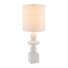 Modern European furniture - Geometric Stacked Linen Table Lamp - www.oroa.com
