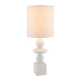 Modern European furniture - Geometric Stacked Linen Table Lamp - www.oroa.com