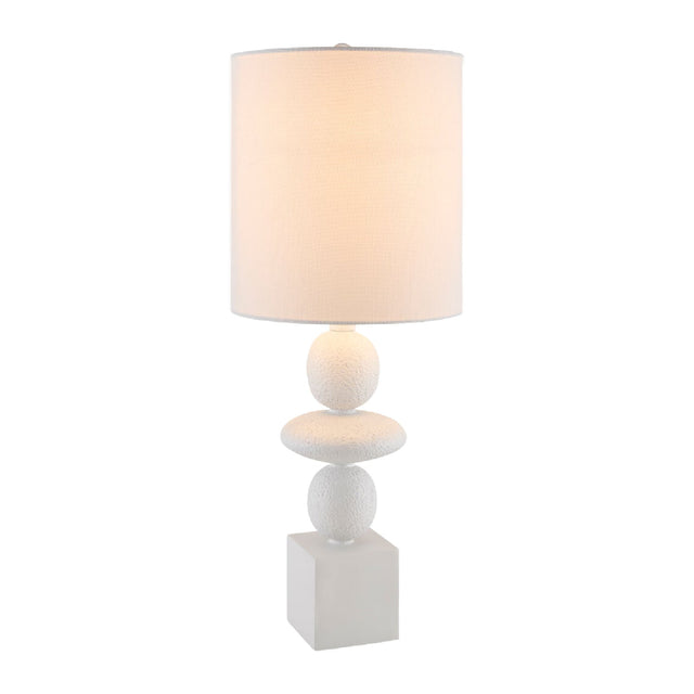 Modern European furniture - Geometric Stacked Linen Table Lamp - www.oroa.com