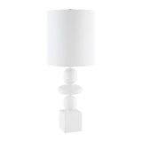 Modern European furniture - Geometric Stacked Linen Table Lamp - www.oroa.com