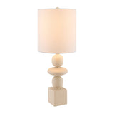 Modern European furniture - Geometric Stacked Linen Table Lamp - www.oroa.com