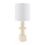Modern European furniture - Geometric Stacked Linen Table Lamp - www.oroa.com