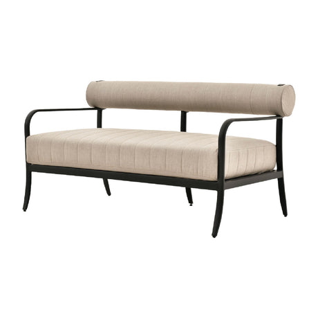 Modern European furniture - Black Aluminum Outdoor Loveseat - www.oroa.com