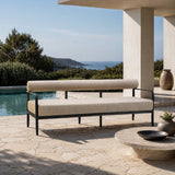 Modern European furniture - Black Aluminum Outdoor Sofa - www.oroa.com