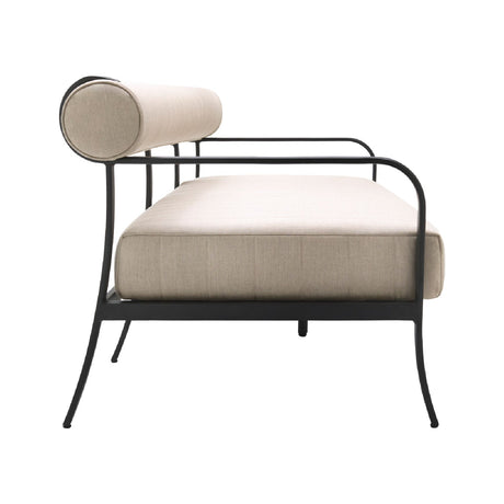 Modern European furniture - Black Aluminum Outdoor Sofa - www.oroa.com