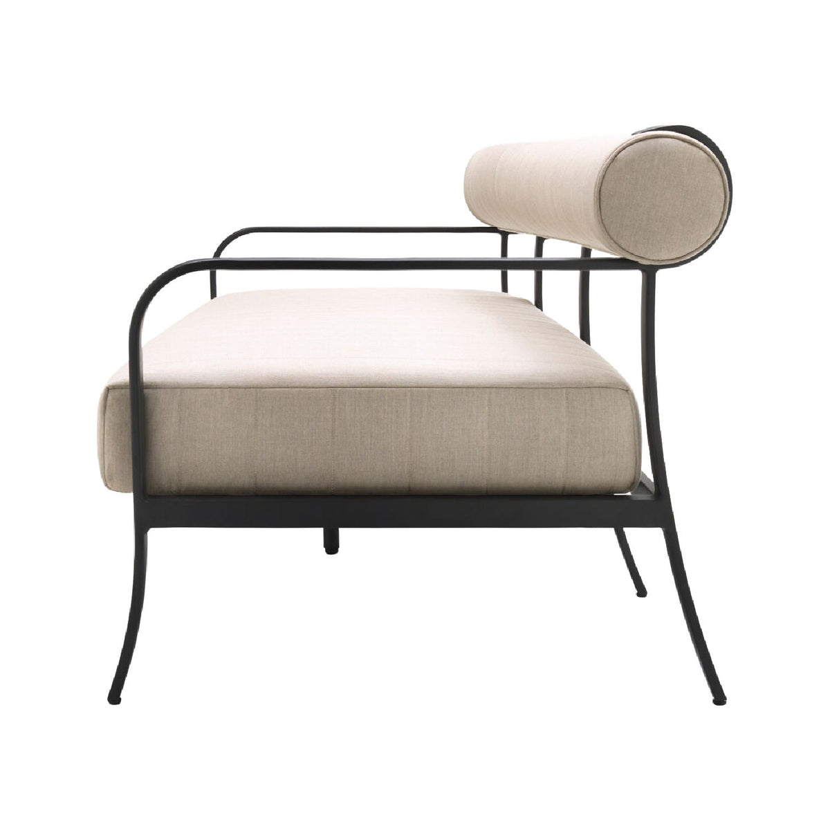 Modern European furniture - Black Aluminum Outdoor Sofa - www.oroa.com