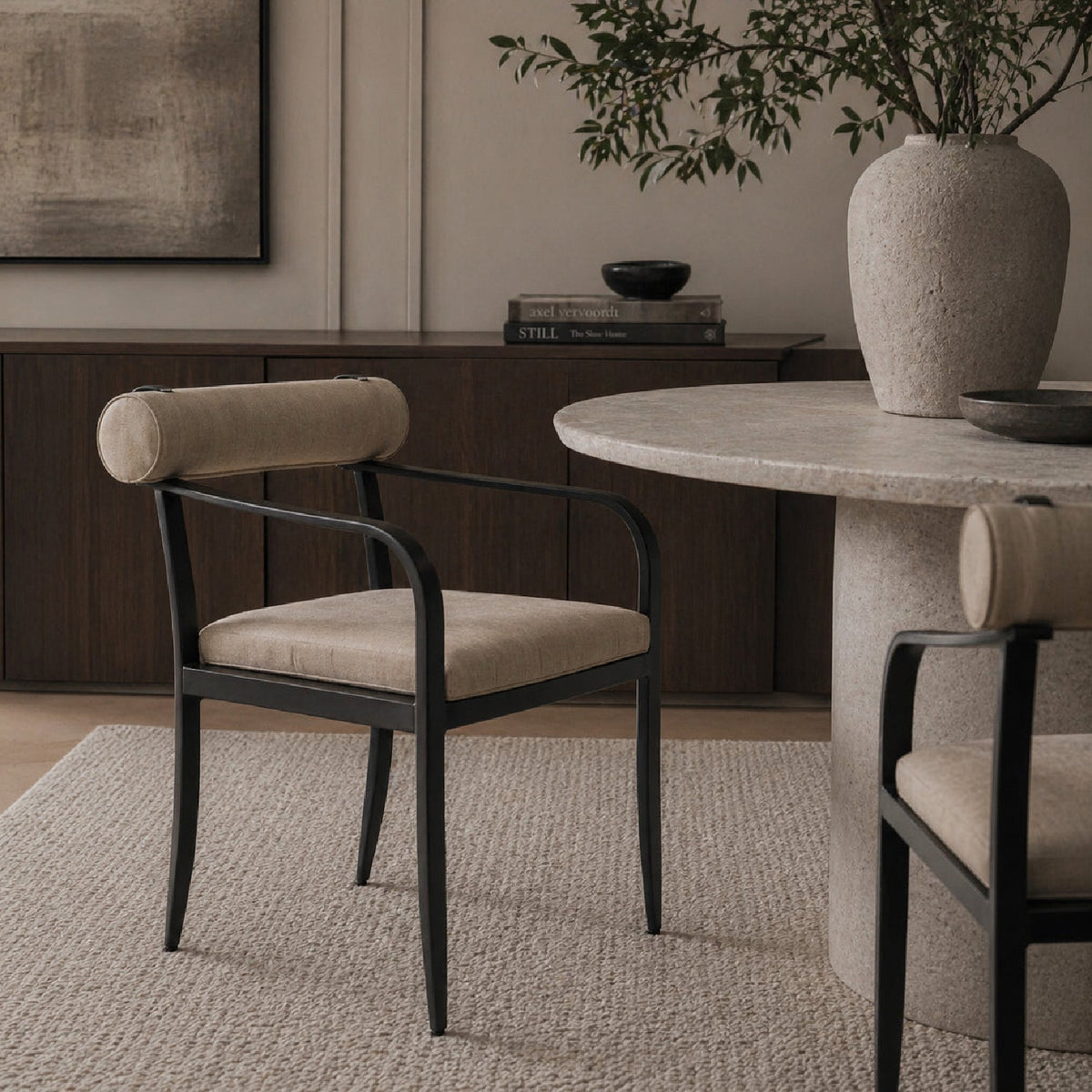 Modern European furniture - Black Aluminum Outdoor Dining Chair - www.oroa.com