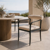 Modern European furniture - Black Aluminum Outdoor Dining Chair - www.oroa.com