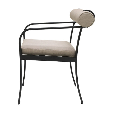 Modern European furniture - Black Aluminum Outdoor Dining Chair - www.oroa.com