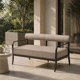 Modern European furniture - Black Aluminum Outdoor Loveseat - www.oroa.com