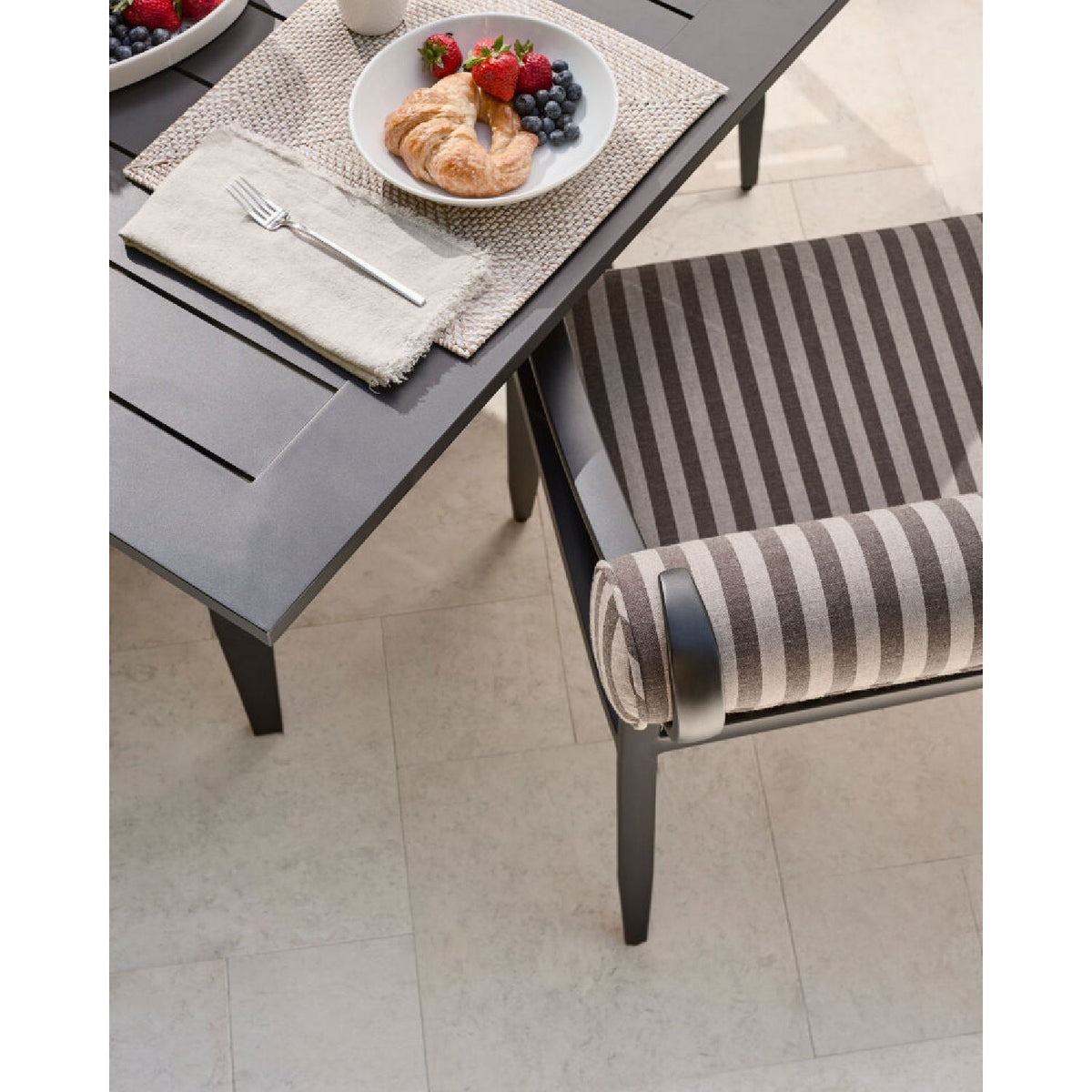 Modern European furniture - Black Aluminum Outdoor Dining Chair - www.oroa.com