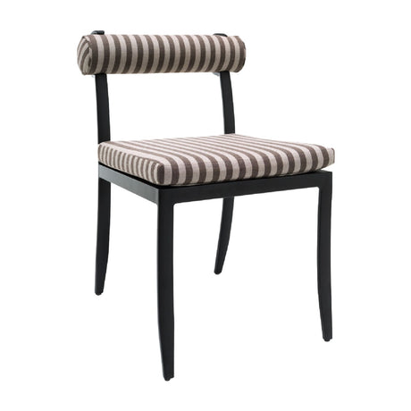 Modern European furniture - Black Aluminum Outdoor Dining Chairs (2) - www.oroa.com